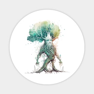 Tree Ent - Watercolor Art - White - Fantasy Magnet